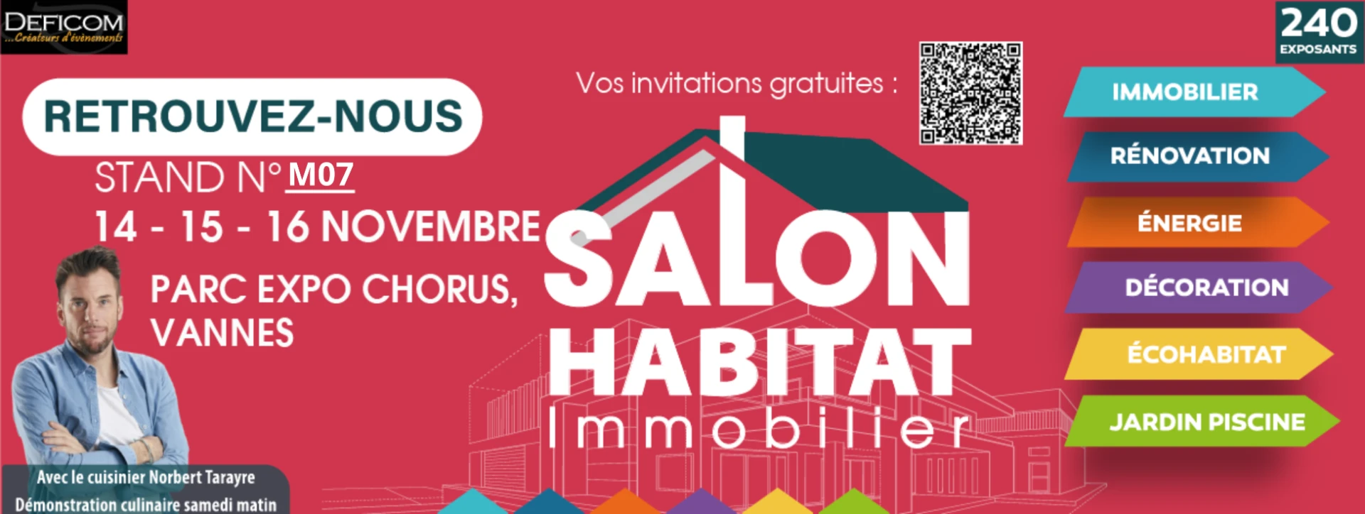Affiche du Salon Habitat & Immobilier de Vannes, du 14 au 16 novembre 2026 au Parc Expo Le Chorus, stand M07