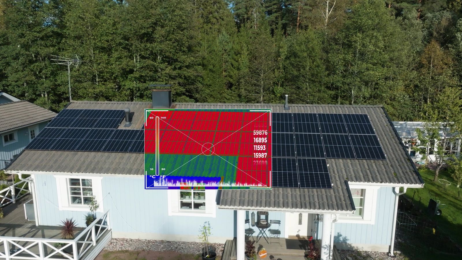 Thermographie aérienne d'un bâtiment par drone